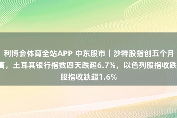 利博会体育全站APP 中东股市｜沙特股指创五个月收盘新高，土耳其银行指数四天跌超6.7%，以色列股指收跌超1.6%