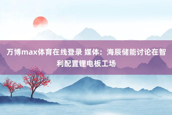 万博max体育在线登录 媒体：海辰储能讨论在智利配置锂电板工场