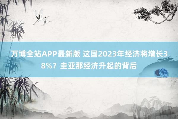 万博全站APP最新版 这国2023年经济将增长38%？圭亚那经济升起的背后