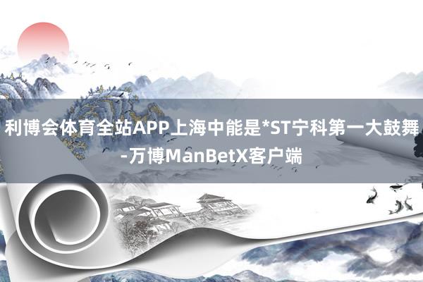 利博会体育全站APP上海中能是*ST宁科第一大鼓舞-万博ManBetX客户端