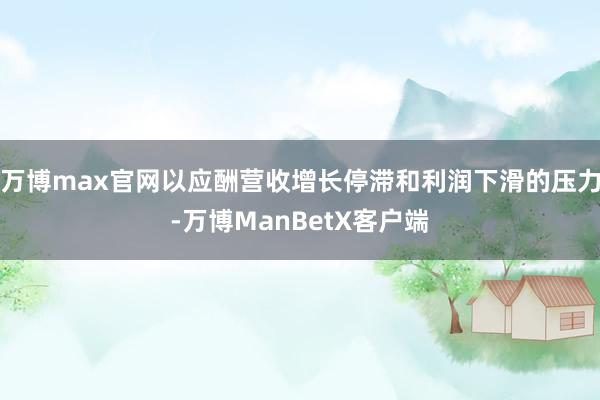 万博max官网以应酬营收增长停滞和利润下滑的压力-万博ManBetX客户端