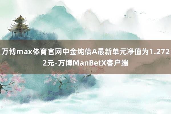 万博max体育官网中金纯债A最新单元净值为1.2722元-万博ManBetX客户端